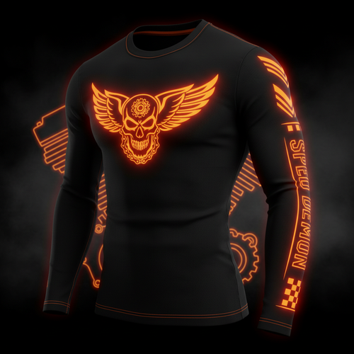 Black Long Sleeve - Orange Glow