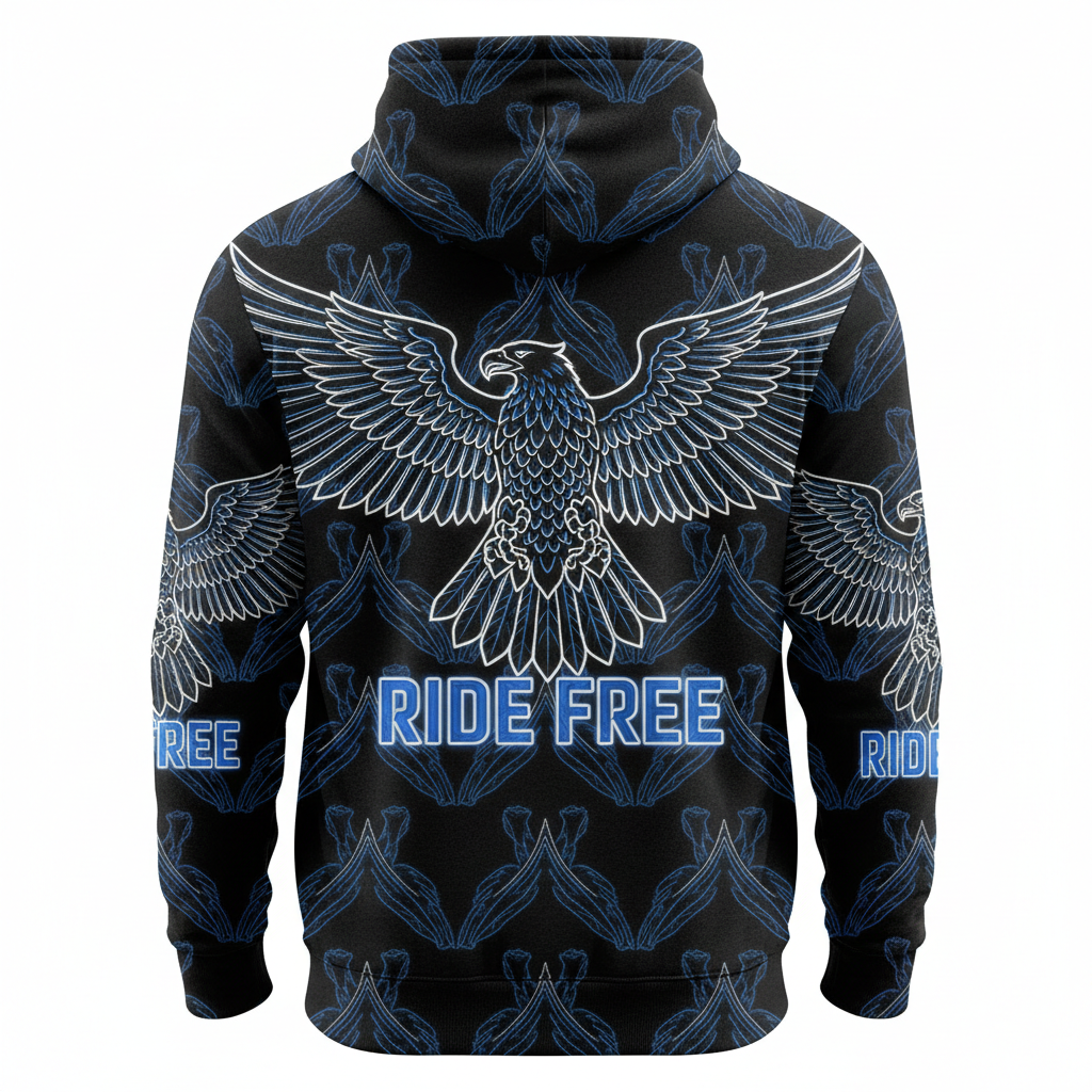 Eagle Wings All-Over Print Hoodie - Back
